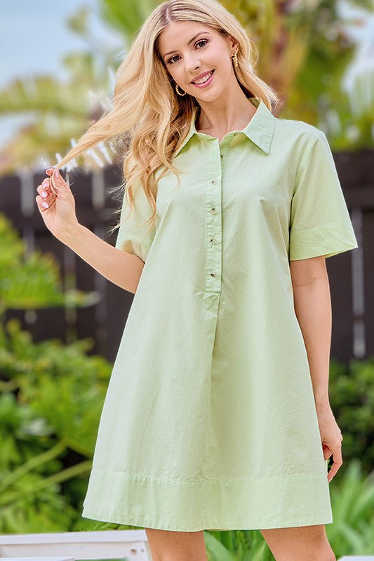 Solid Shirt Dress