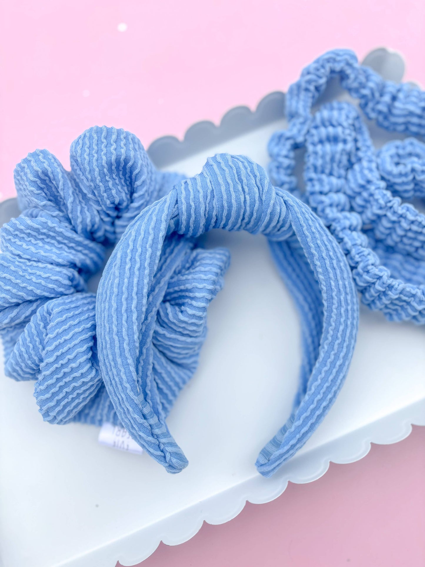 Azul Blue Ribbed Teacher Gift Set- Lanyard| Knotted Headband