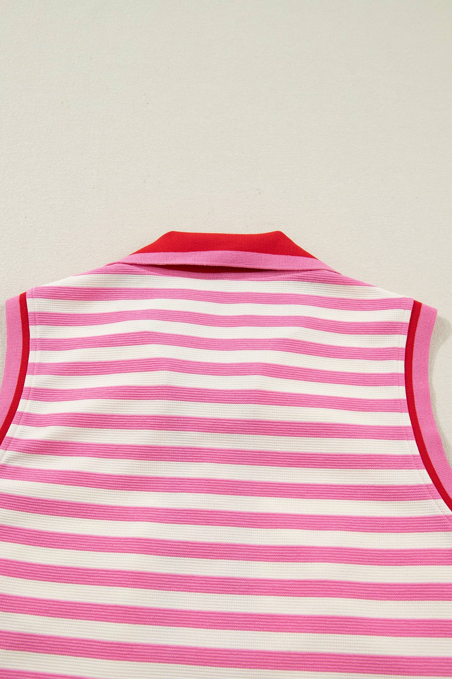 Striped Sleeveless Polo Two-Piece Set