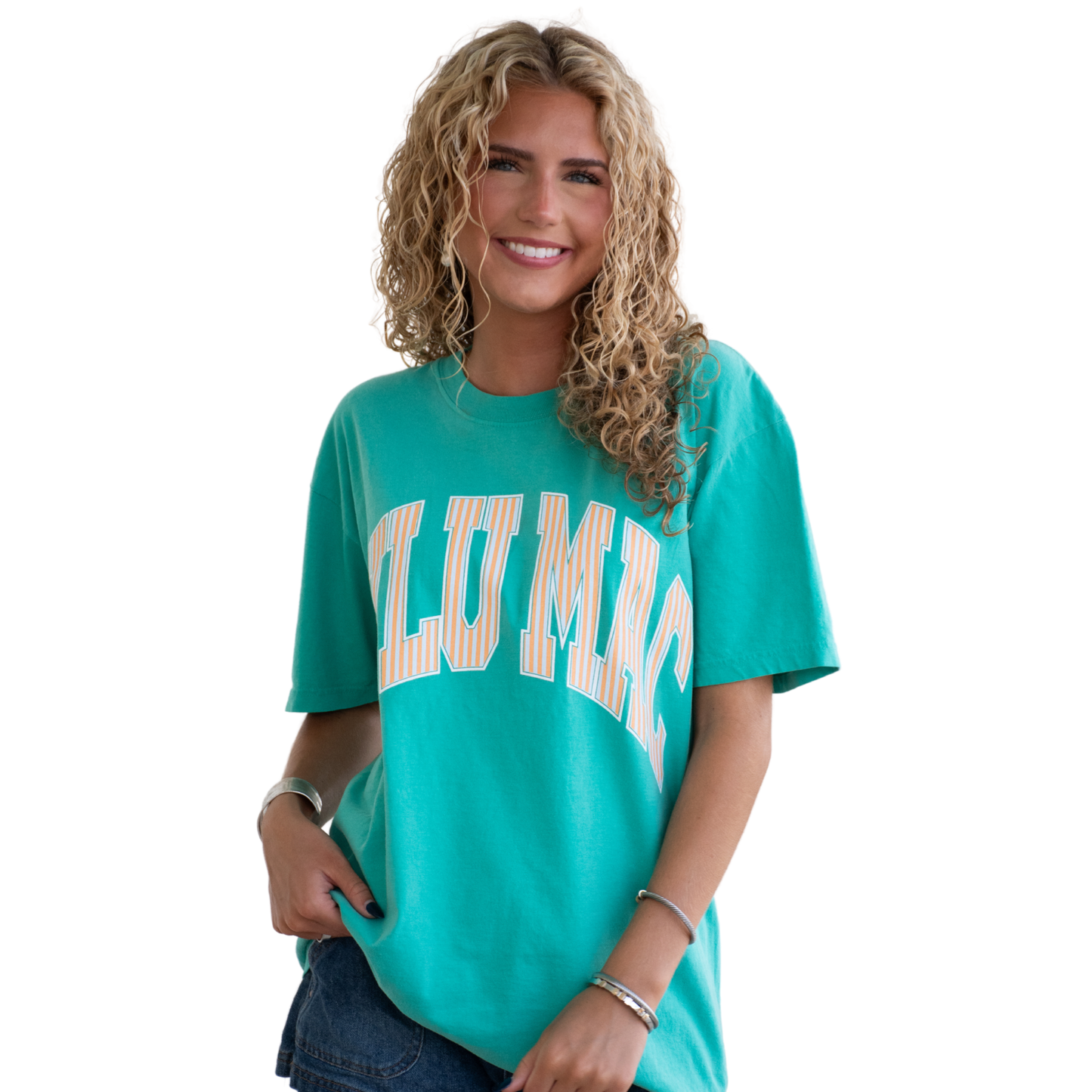 LLM Stripe Green Tee