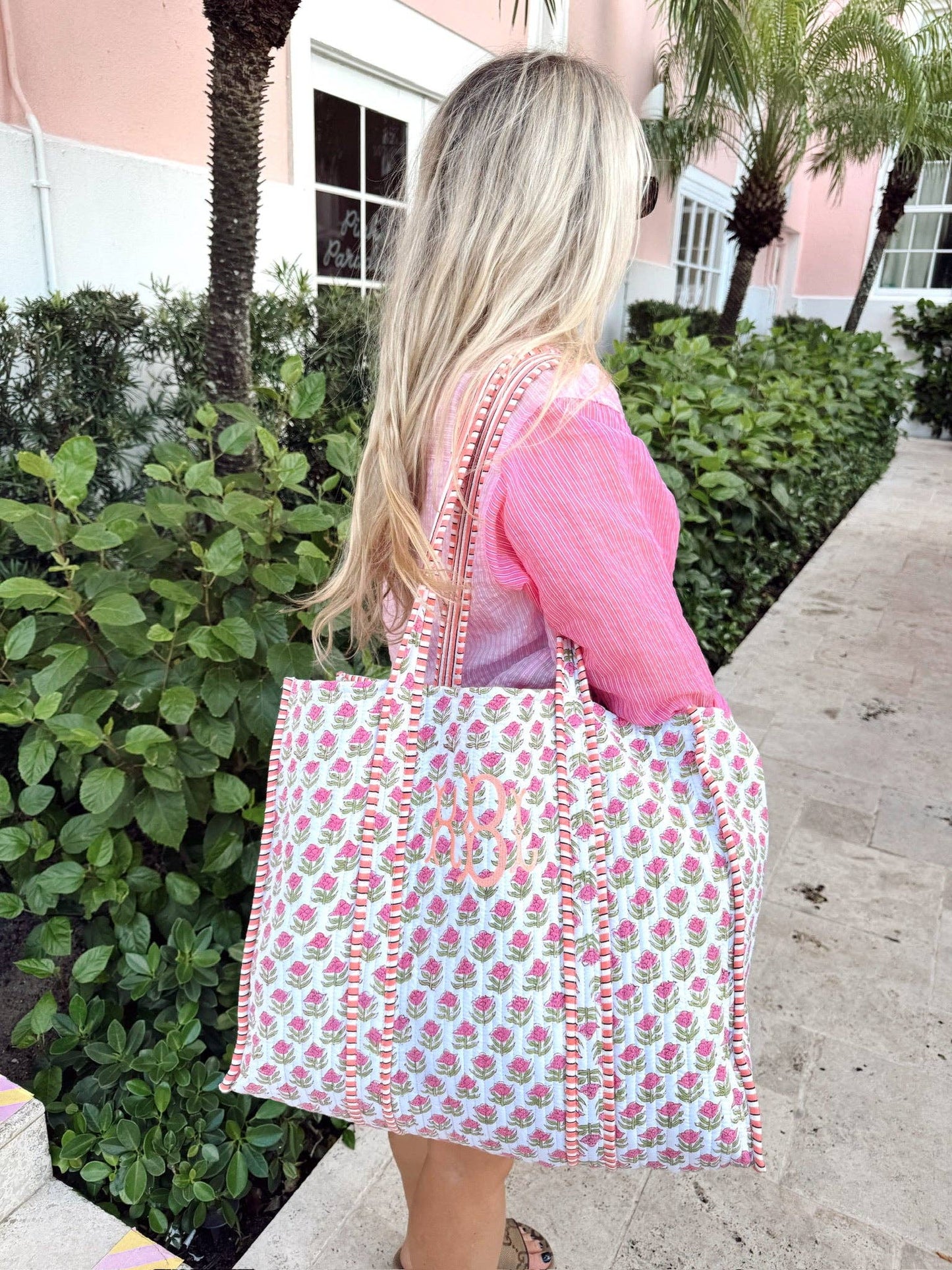 Quilted Block Tote Bag