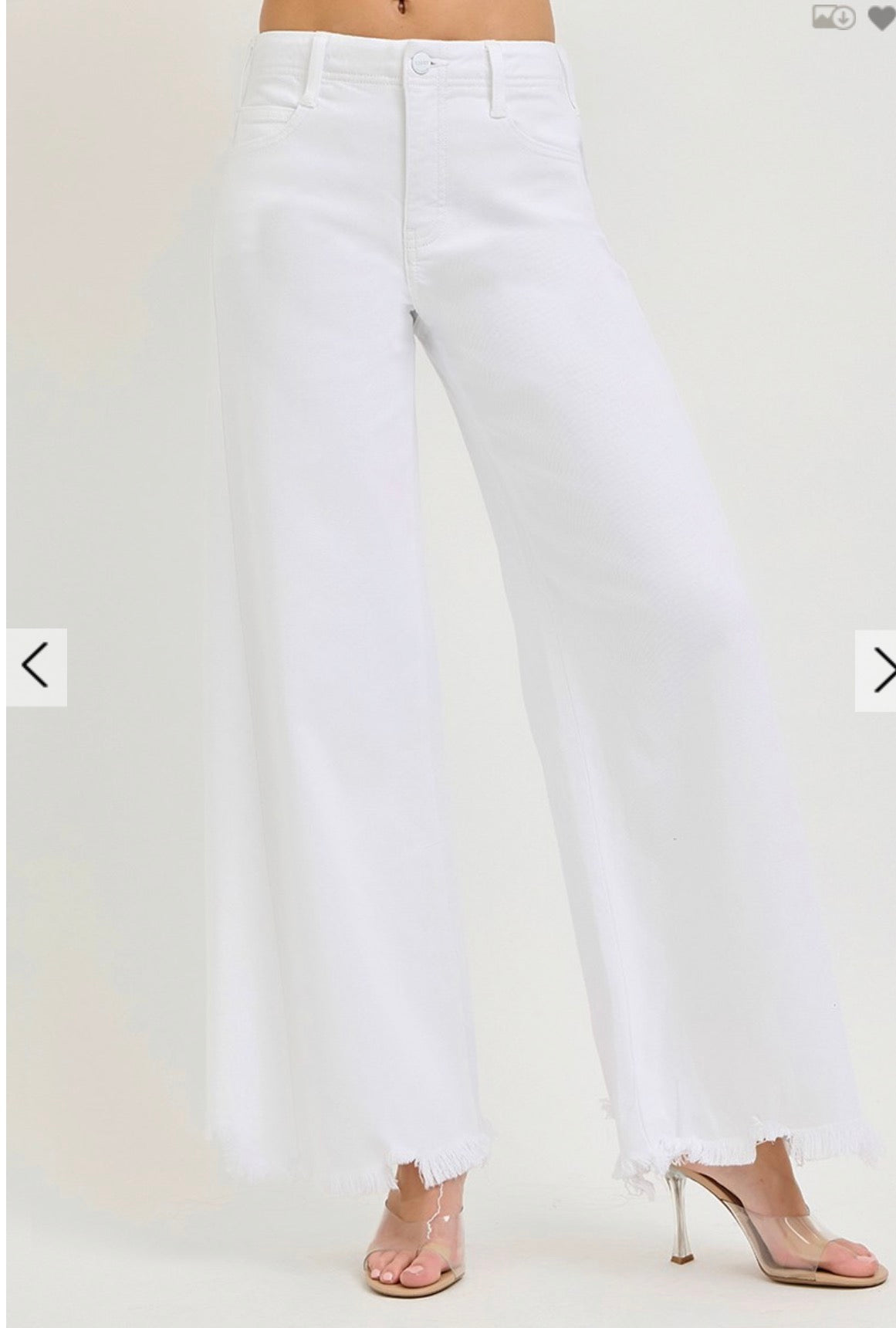 Tummy Control High Rise Palazzo with Frayed Hem Pants
