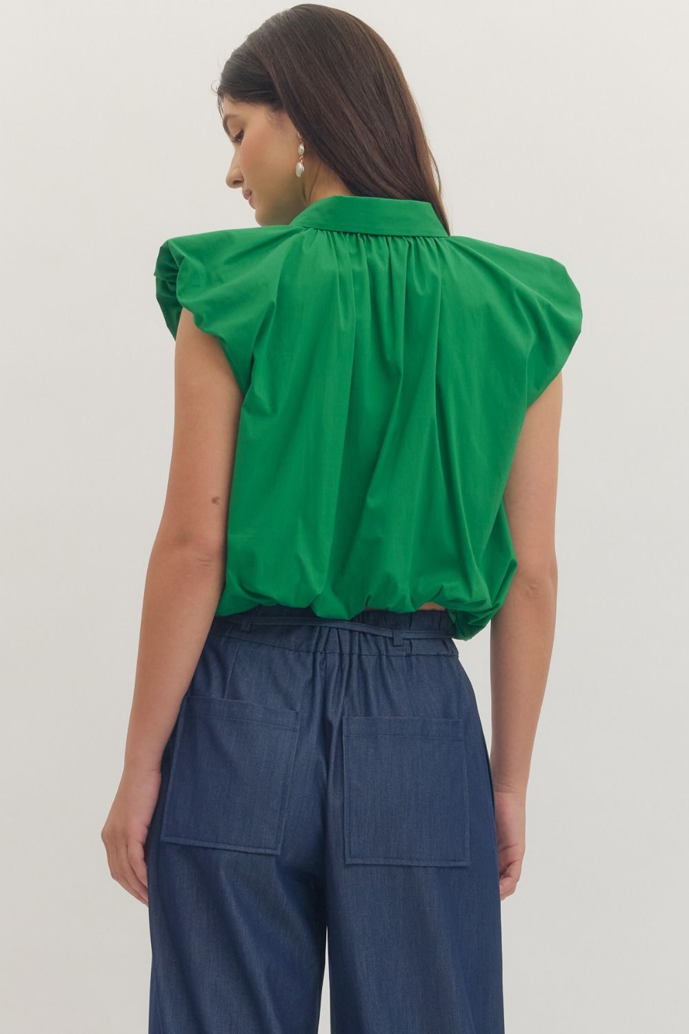 Green Button Blouse