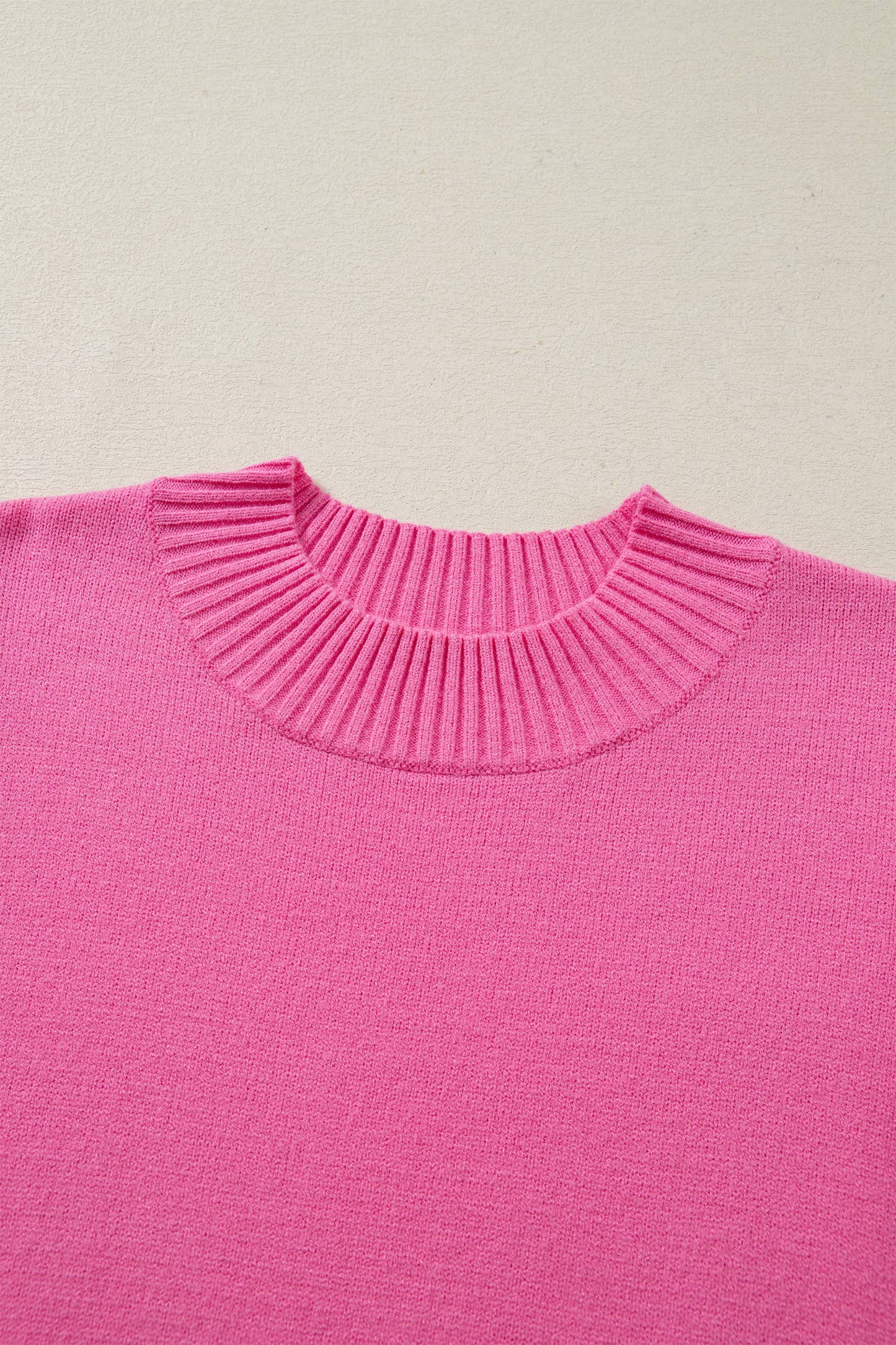 Ribbed Trim Round Neck Ruffle Short Sleeve Sweater | S-4X