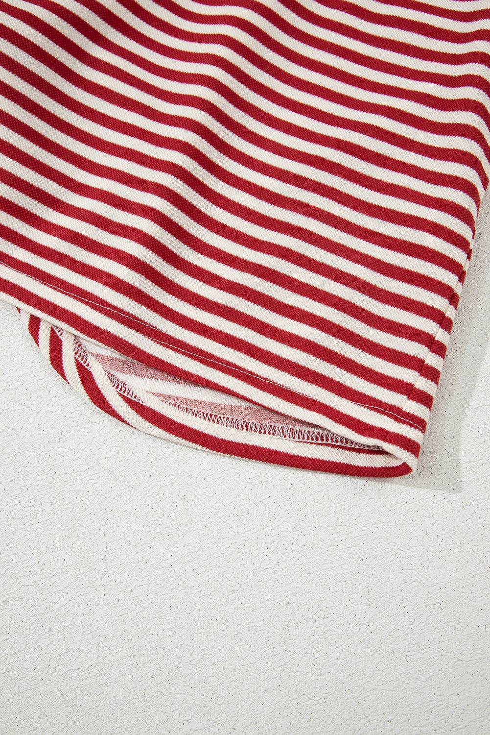 Red Stripe Bow Cutout Back Tee