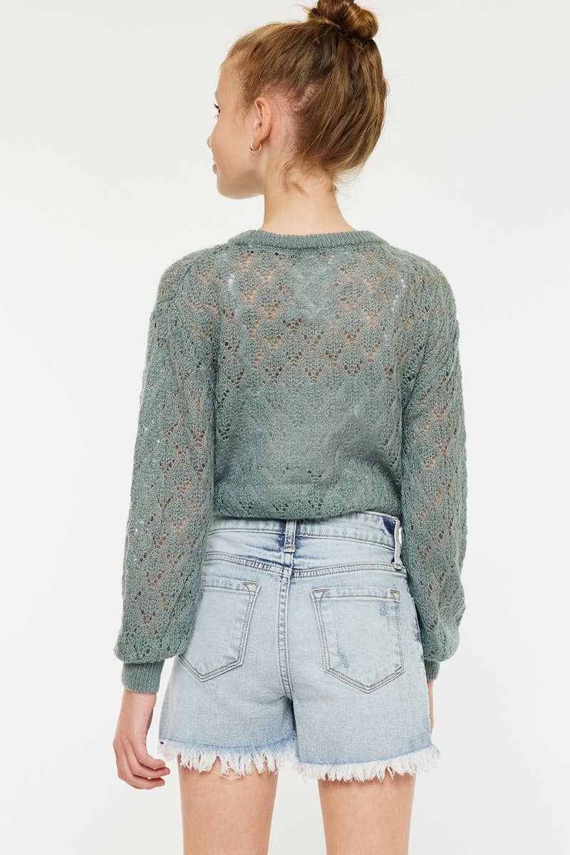 YOUTH HIGH RISE MOM SHORTS