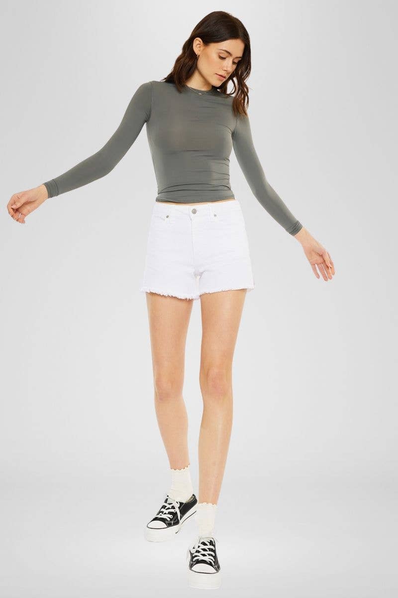 HIGH RISE MOM JEAN SHORTS-KC78015WT