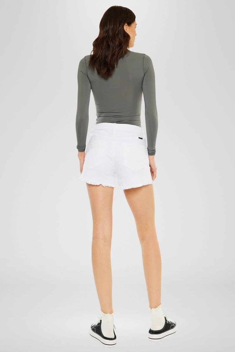 HIGH RISE MOM JEAN SHORTS-KC78015WT