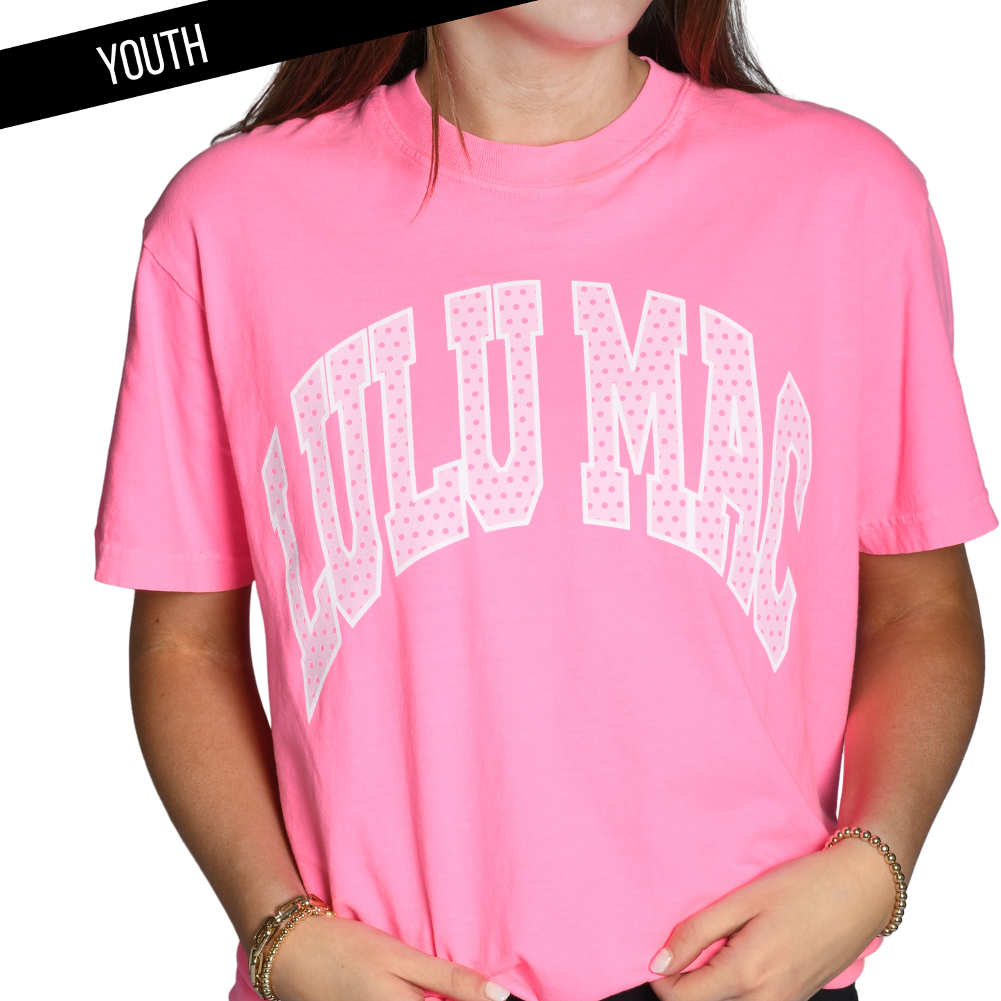 Dot Neon Pink Youth Tee