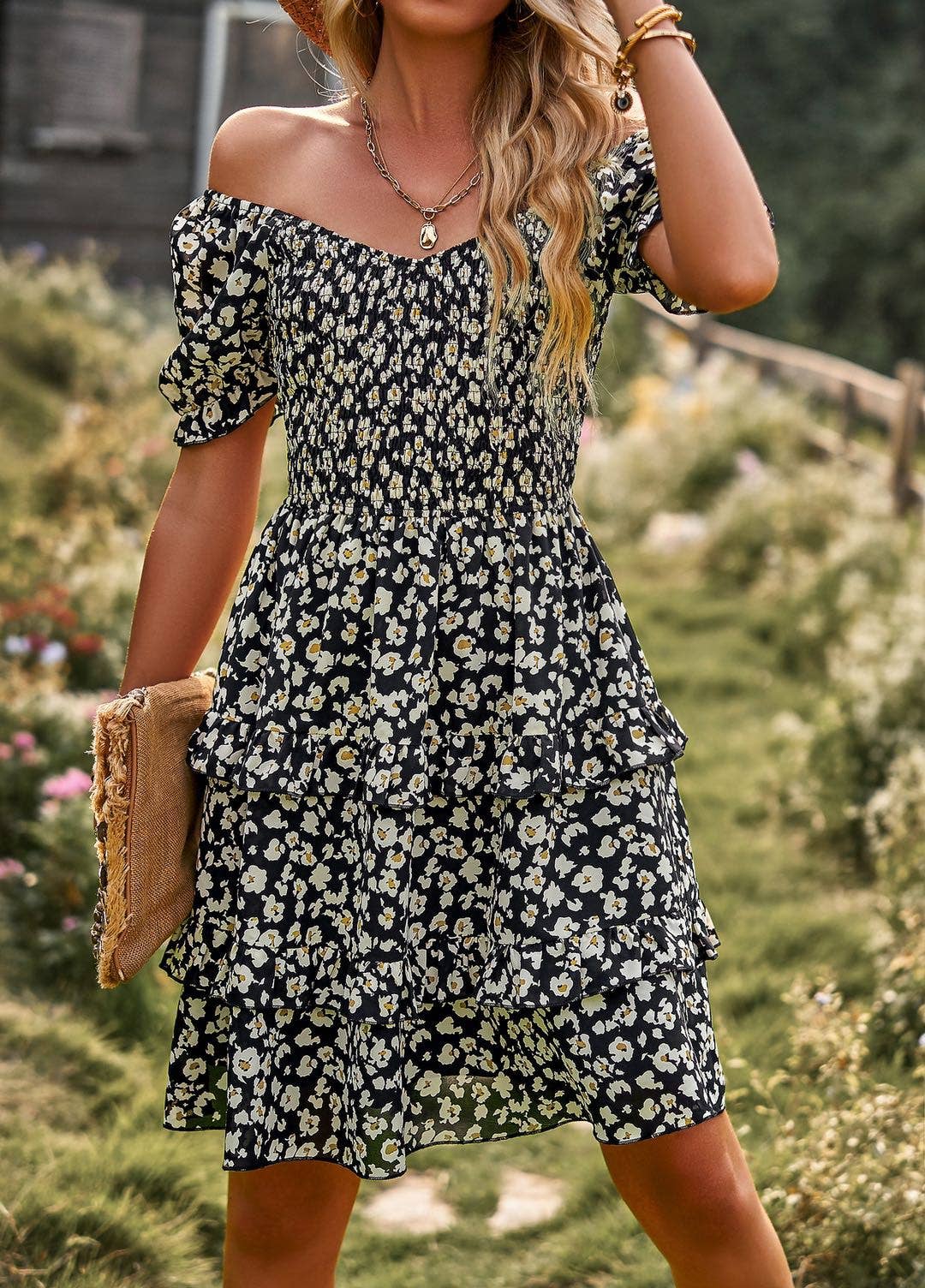 Floral Smocked  Dress
