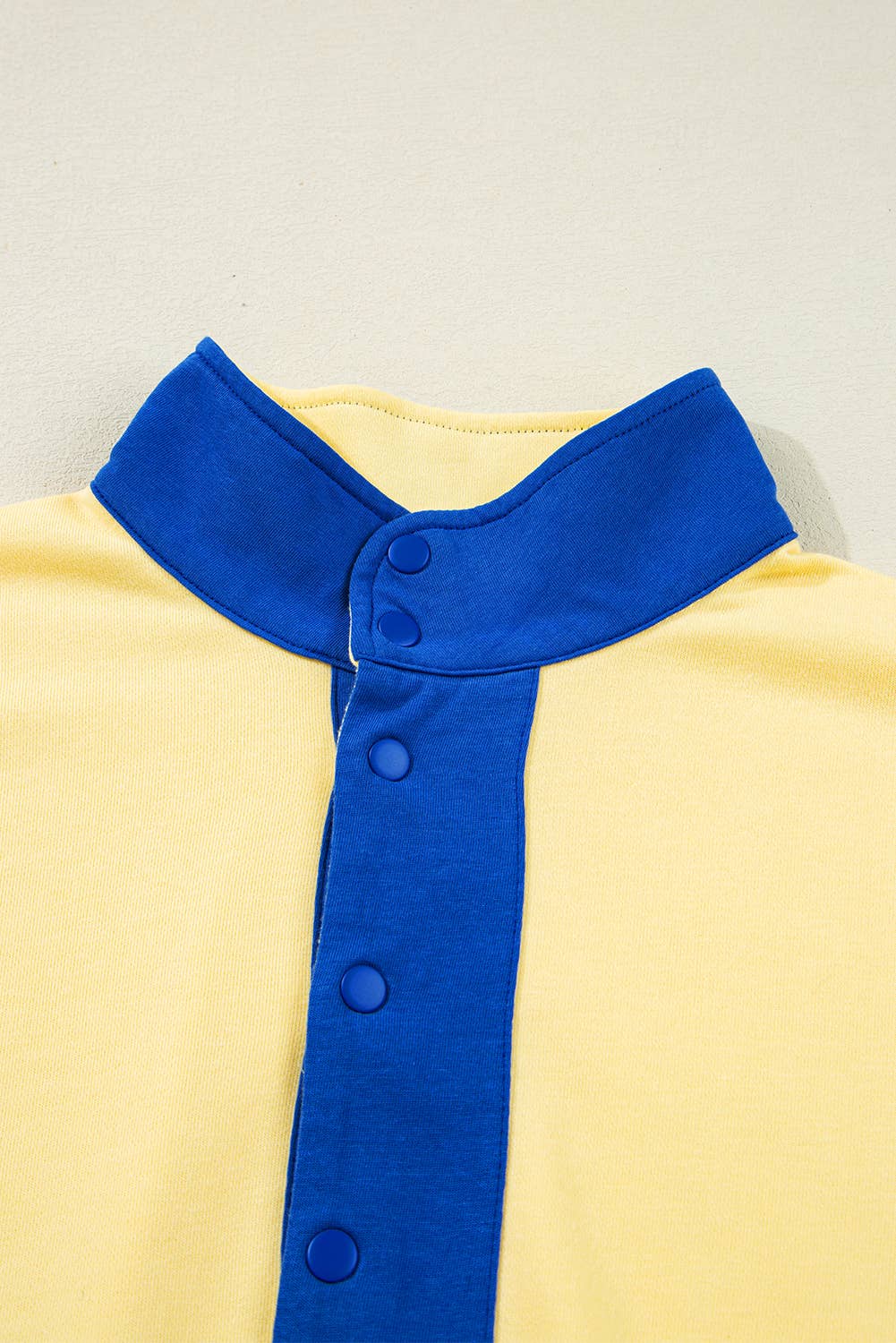 Block Patched Half Button Top and Shorts