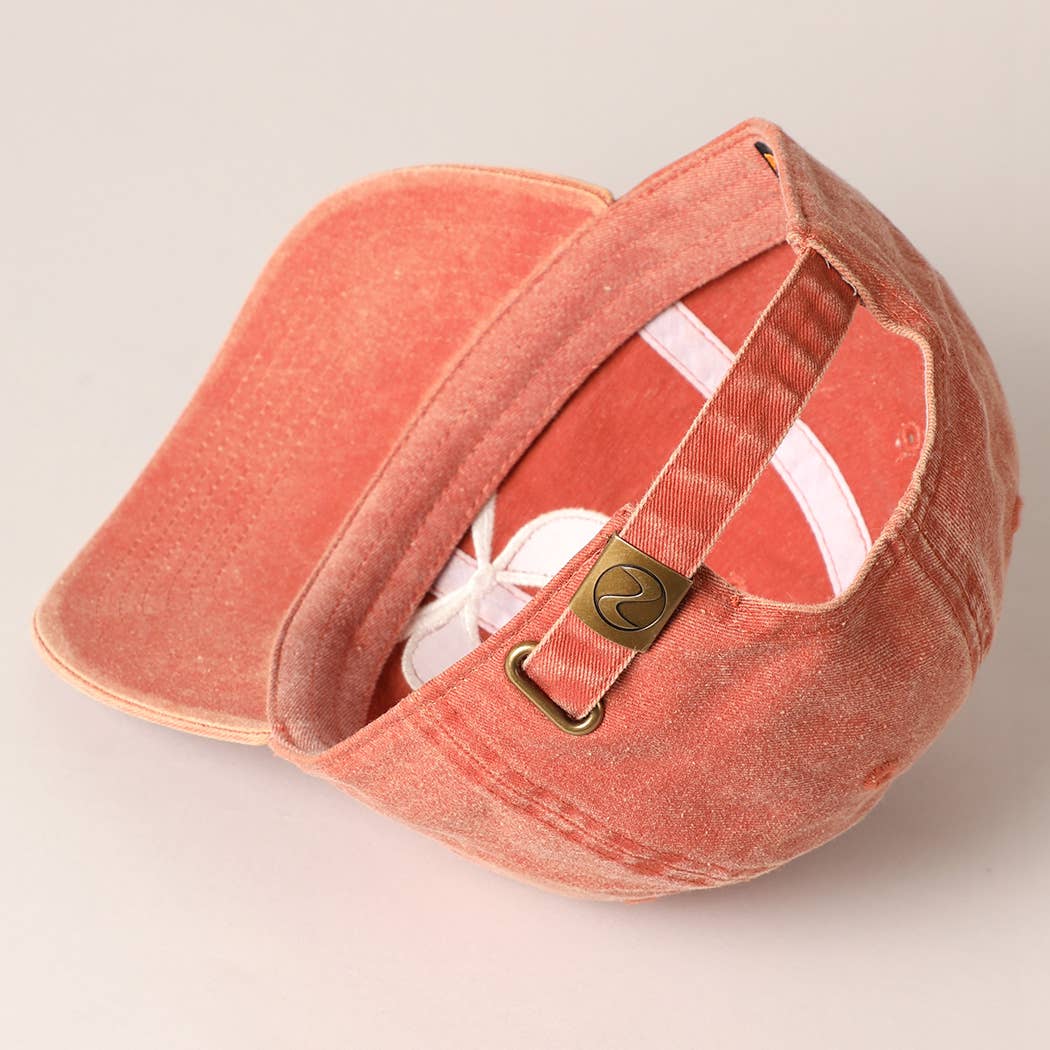 Bow Embroidered Cotton Baseball Cap