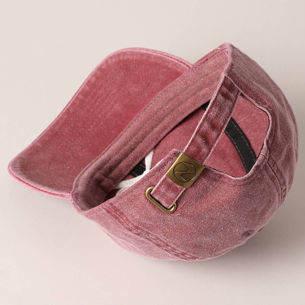 Bow Embroidered Cotton Baseball Cap