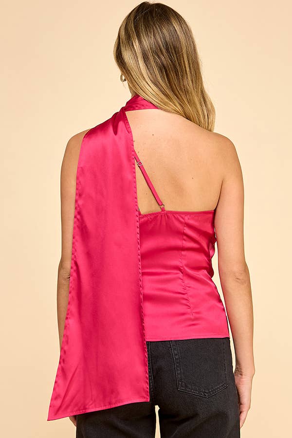 Gameday One shoulder top with scarf