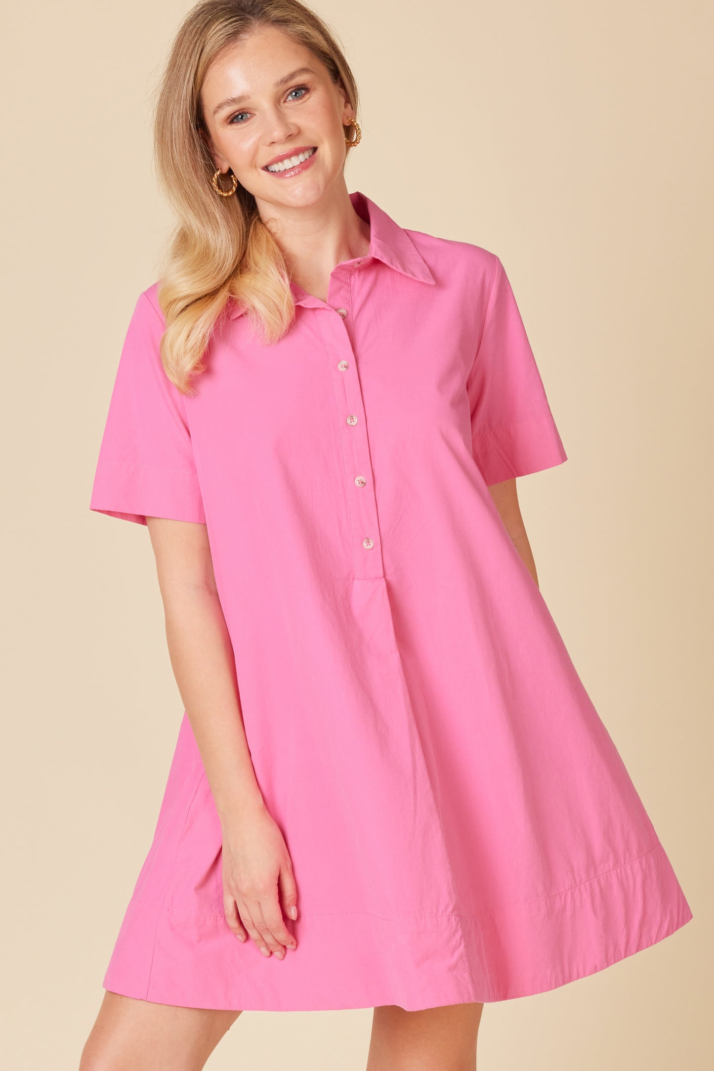 Solid Shirt Dress