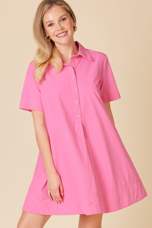 Solid Shirt Dress