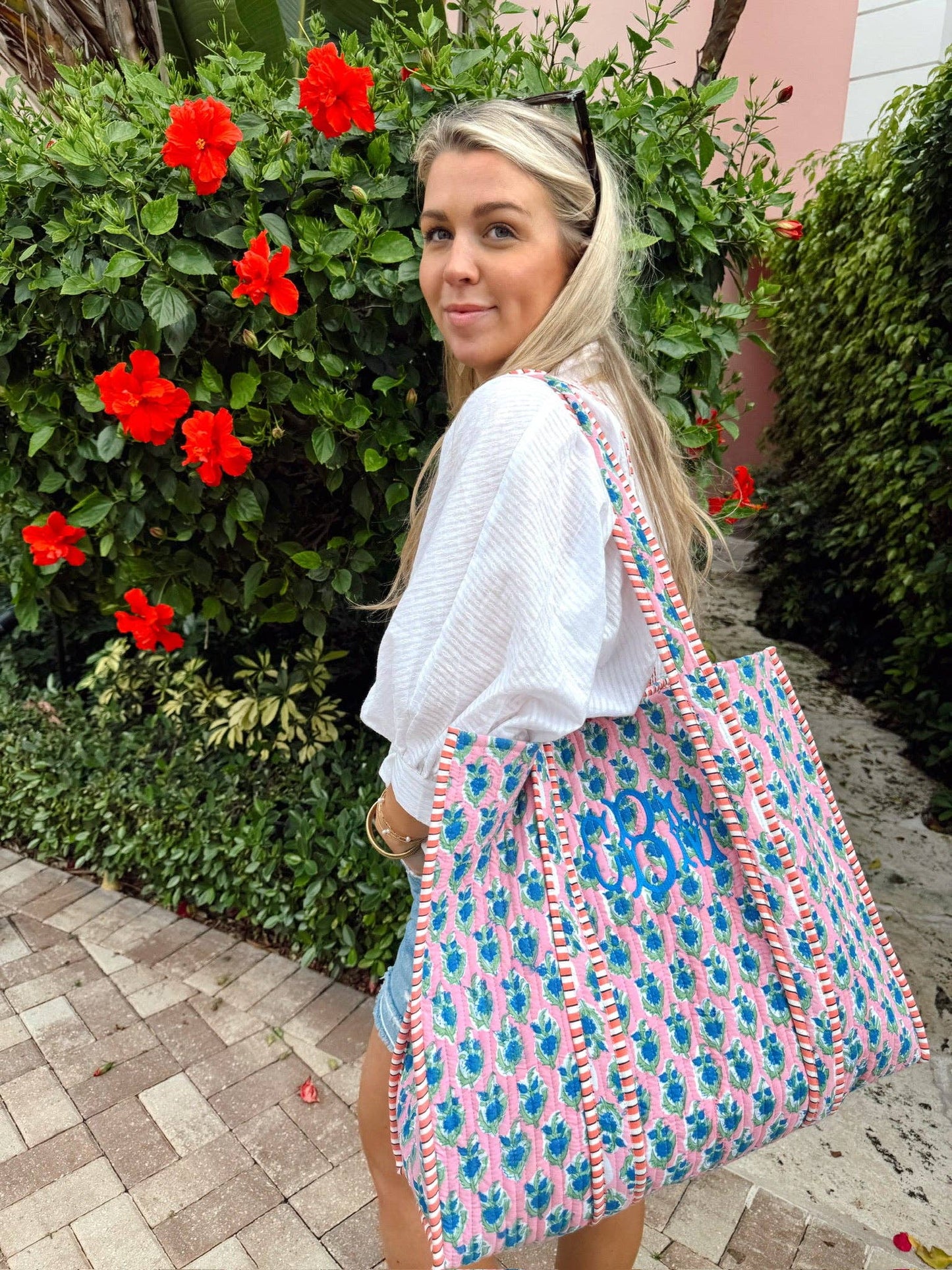Quilted Block Tote Bag