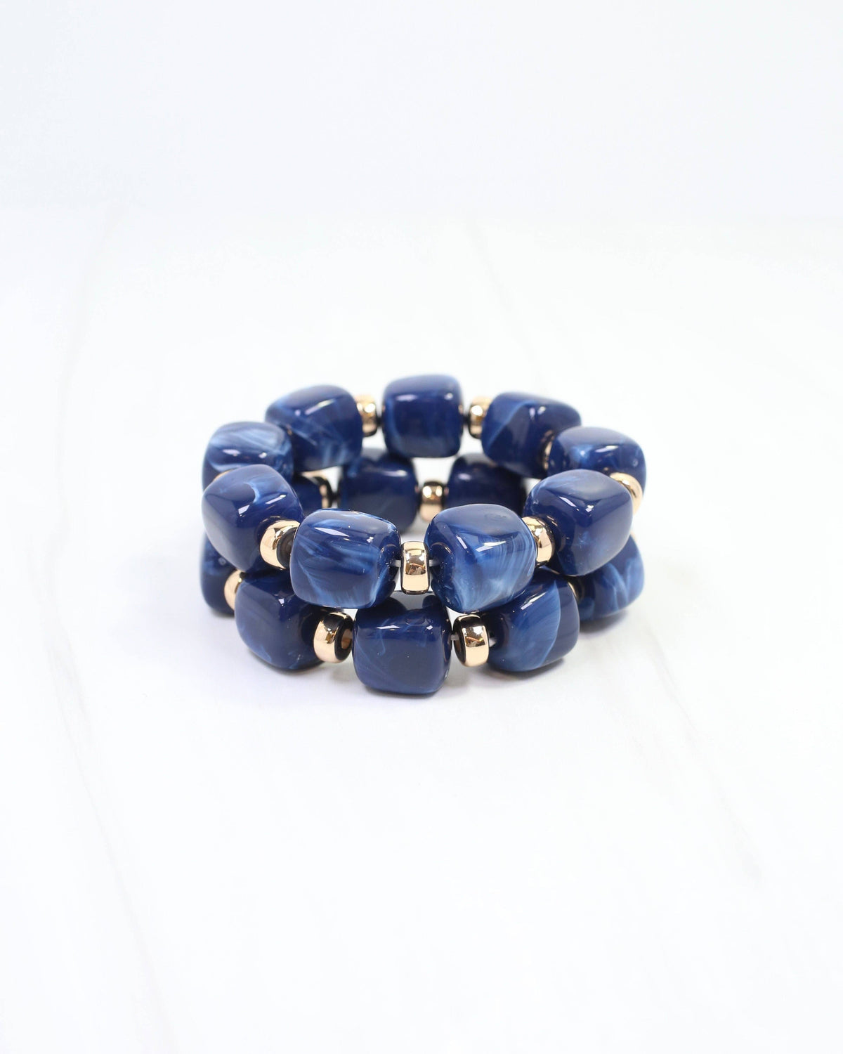 Raquel Beaded Bracelet Set Navy