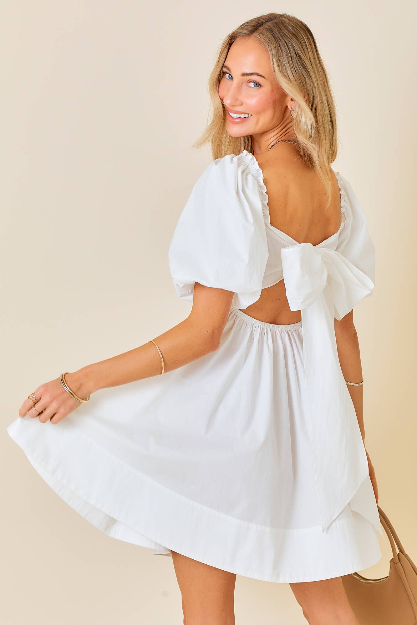 Ruffle Square A-line Cotton Midi Dresses