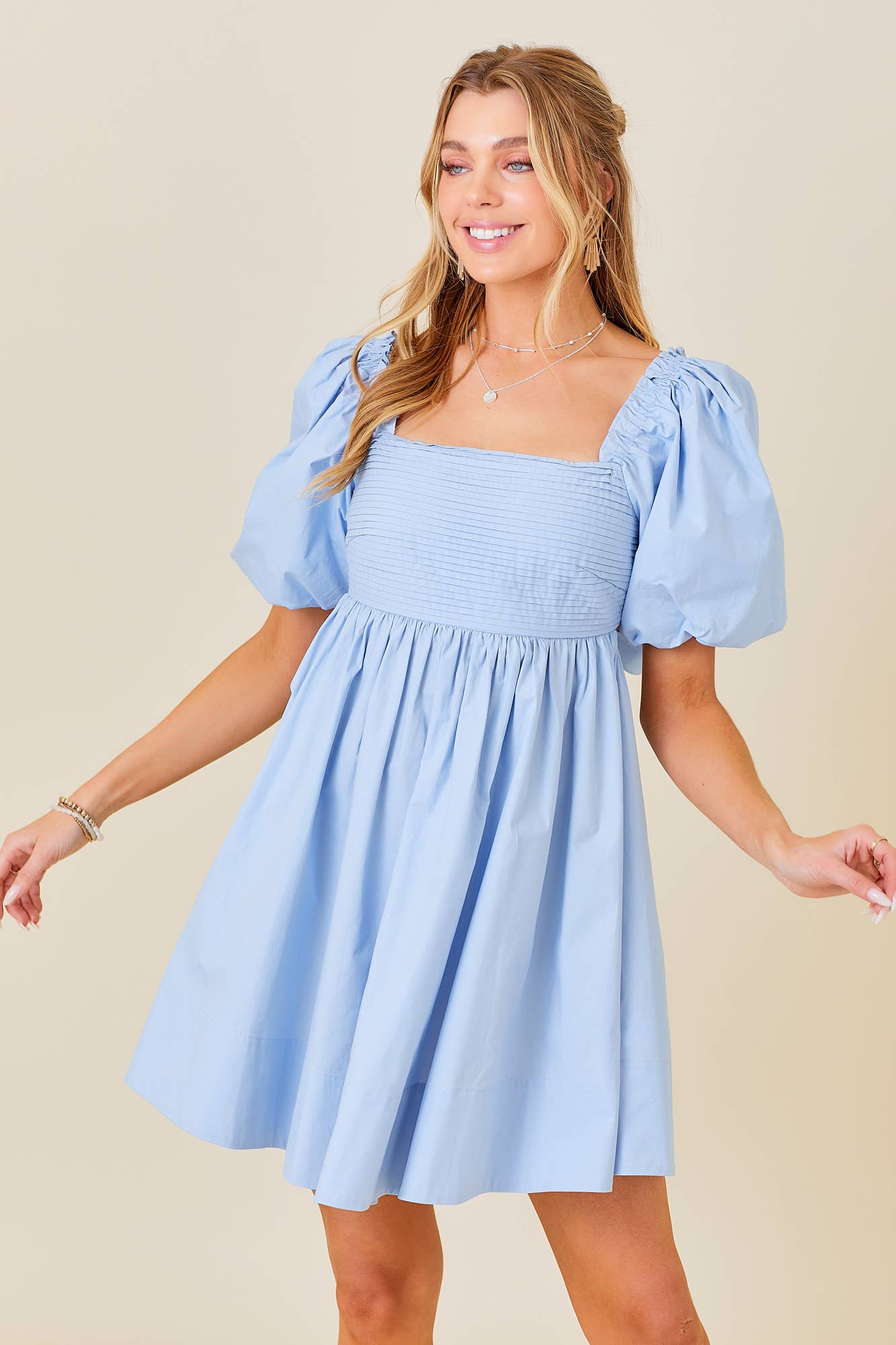 Ruffle Square A-line Cotton Midi Dresses