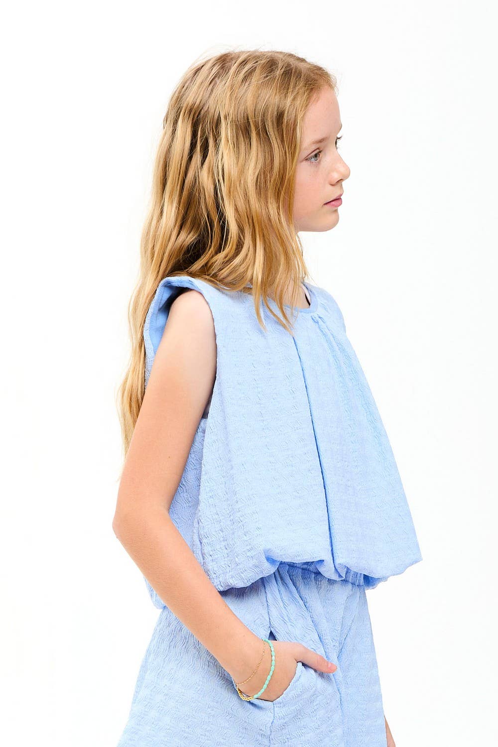 Curly Sleeveless Bubble Set