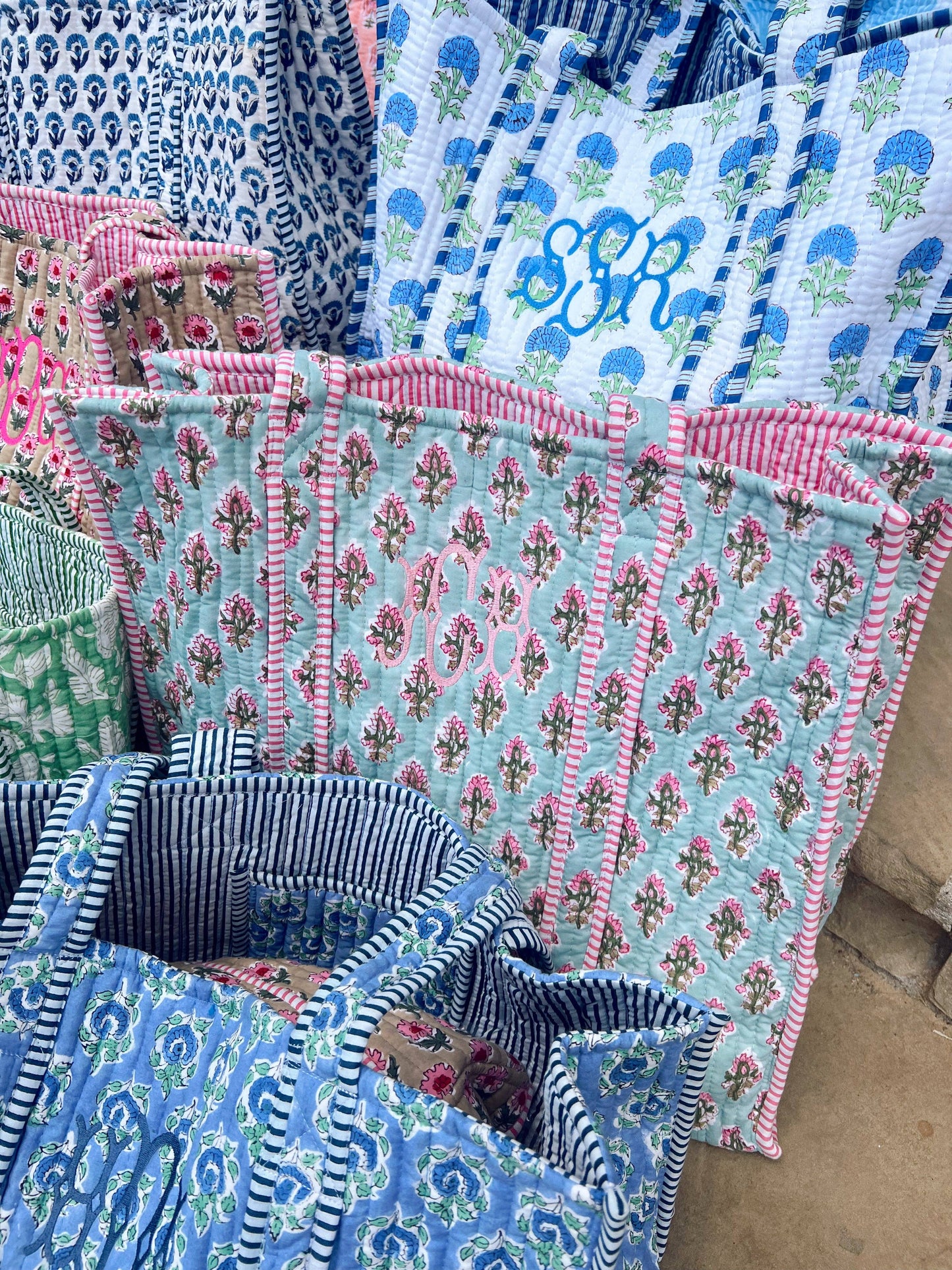 Quilted Block Tote Bag
