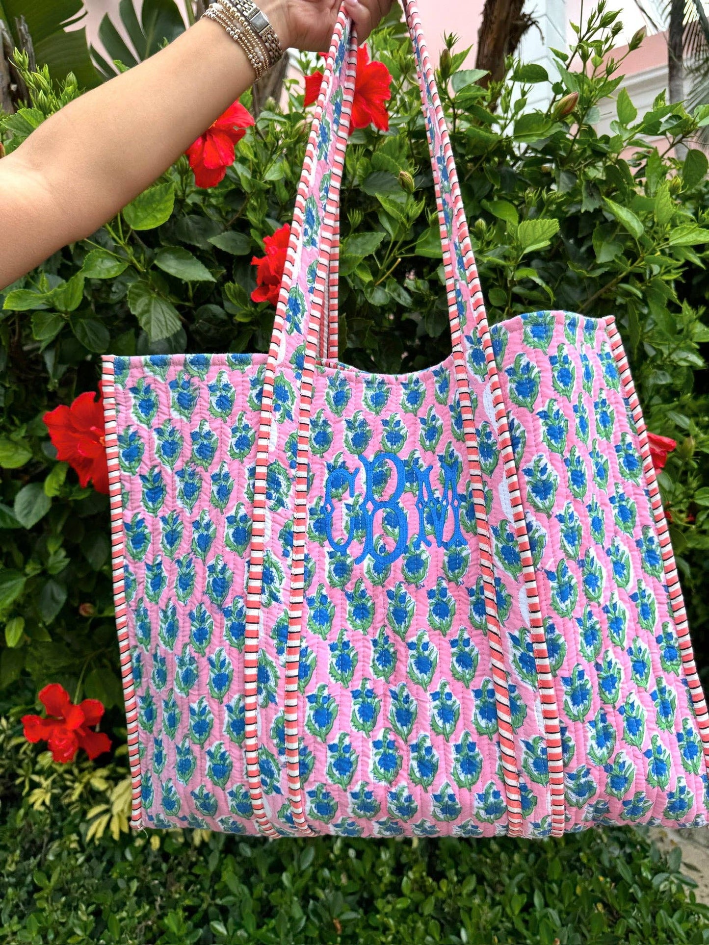Quilted Block Tote Bag