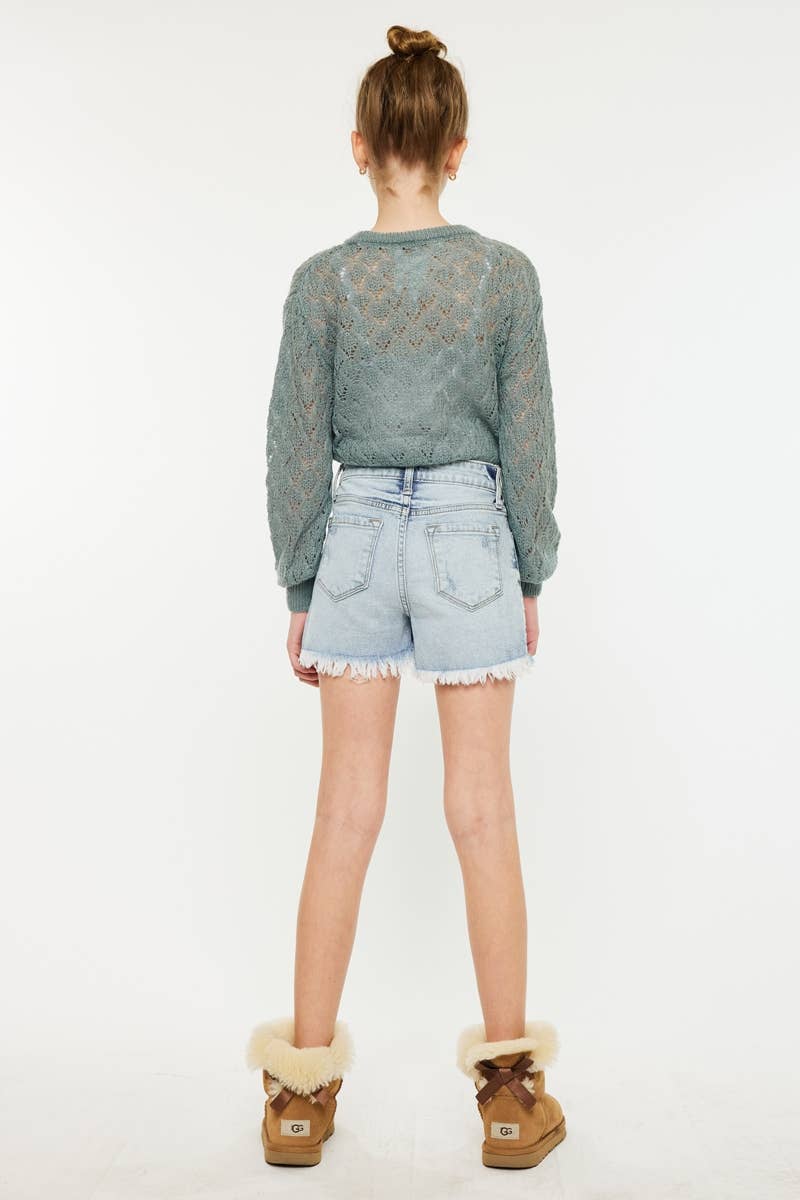 YOUTH HIGH RISE MOM SHORTS