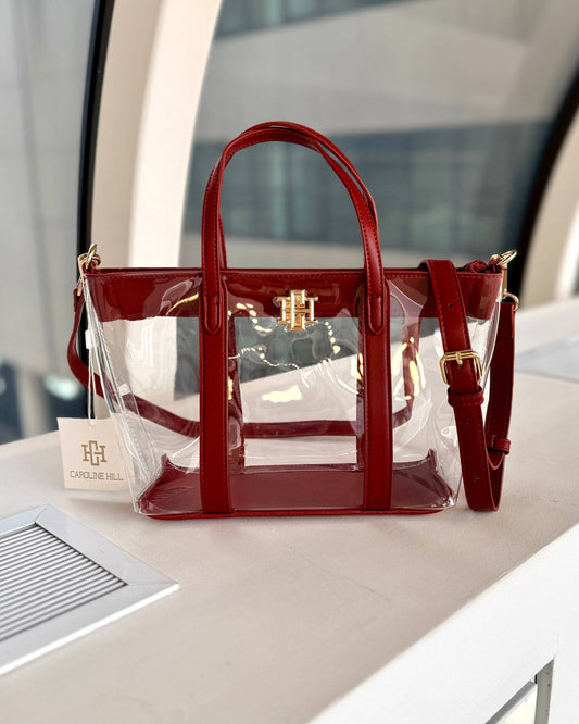 Molly Clear Mini Tote Burgundy
