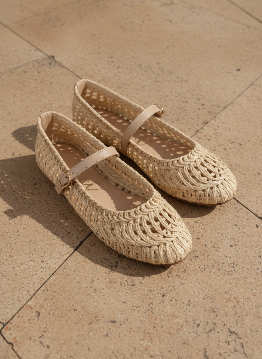 SUSAN WOVEN DESIGNED MARY JANE FLAT