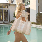 Case-Mate Latte Gingham Bow Jelly Tote Bag