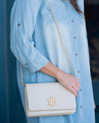 Bryn Clutch/Crossbody Woven Almond