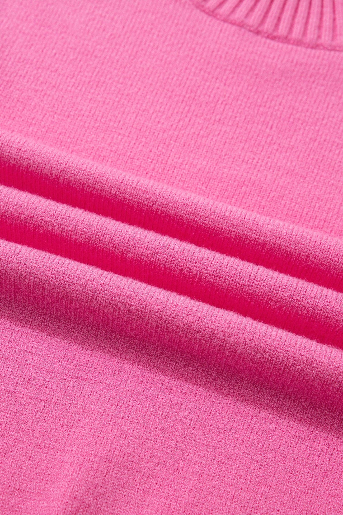 Solid Ruffle Sleeve Ribbed Sweater