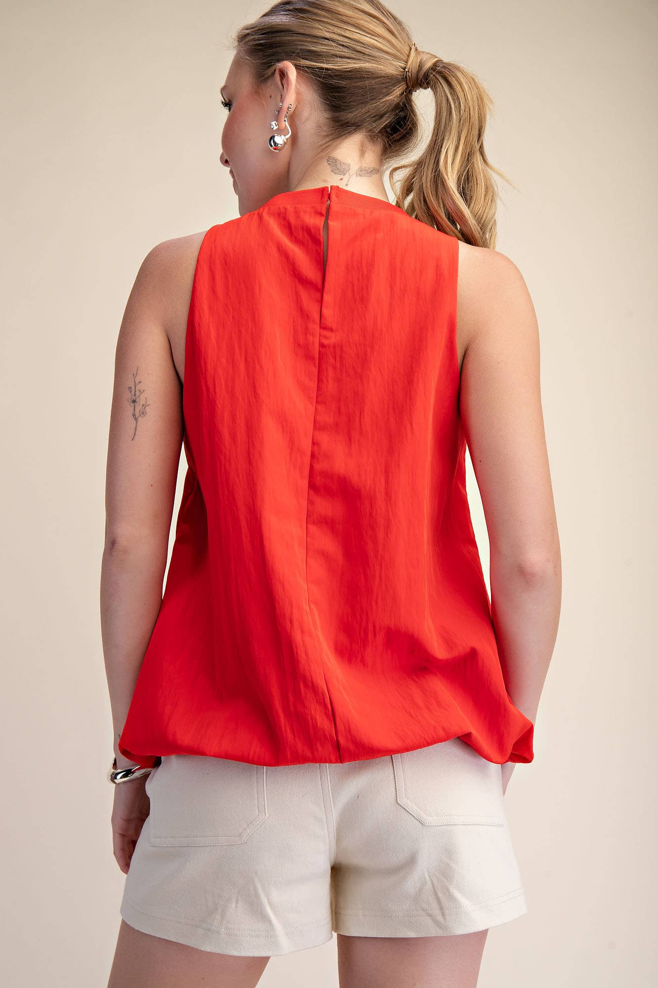 Sleeveless Crew-Neck Top