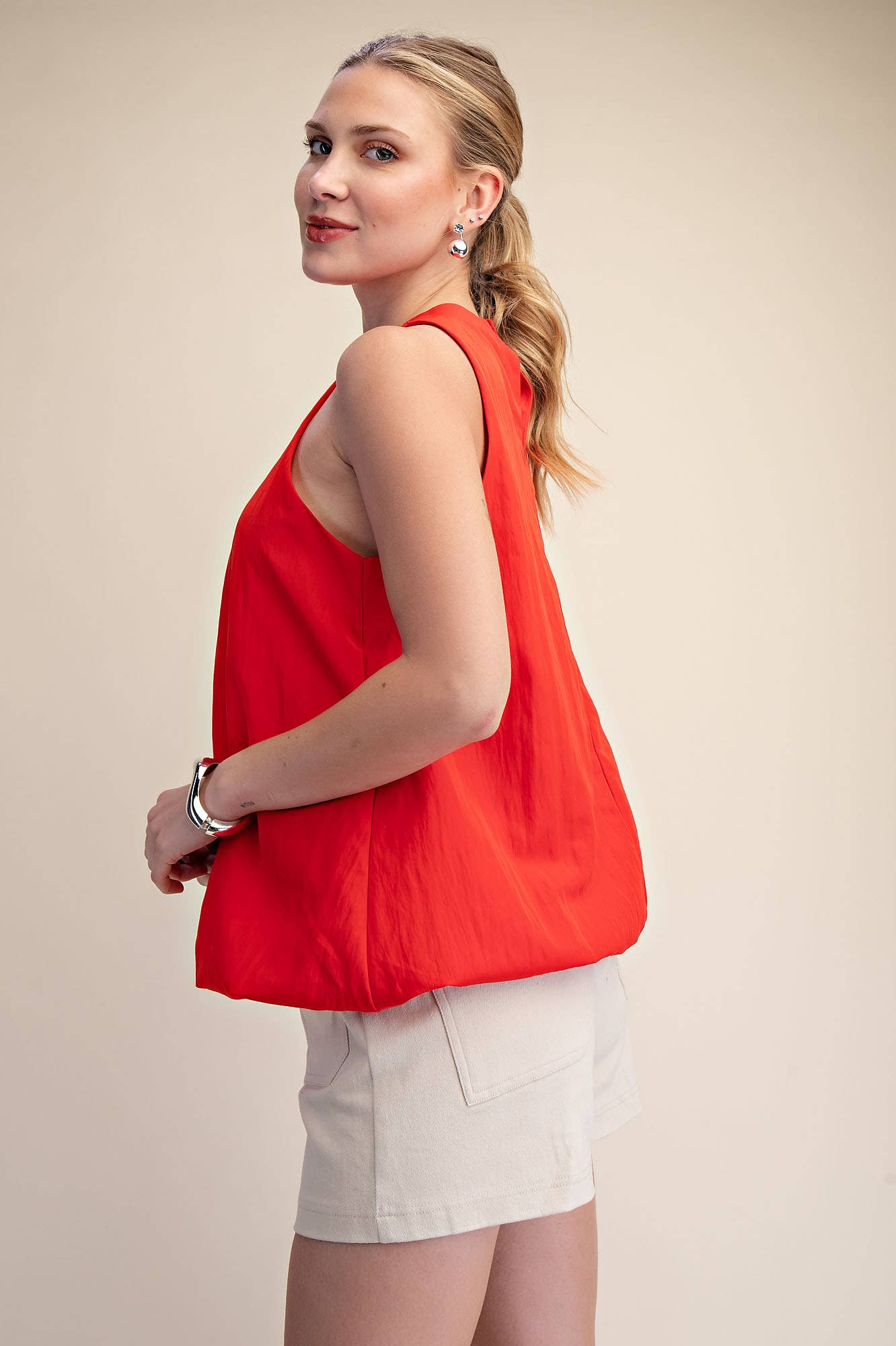 Sleeveless Crew-Neck Top