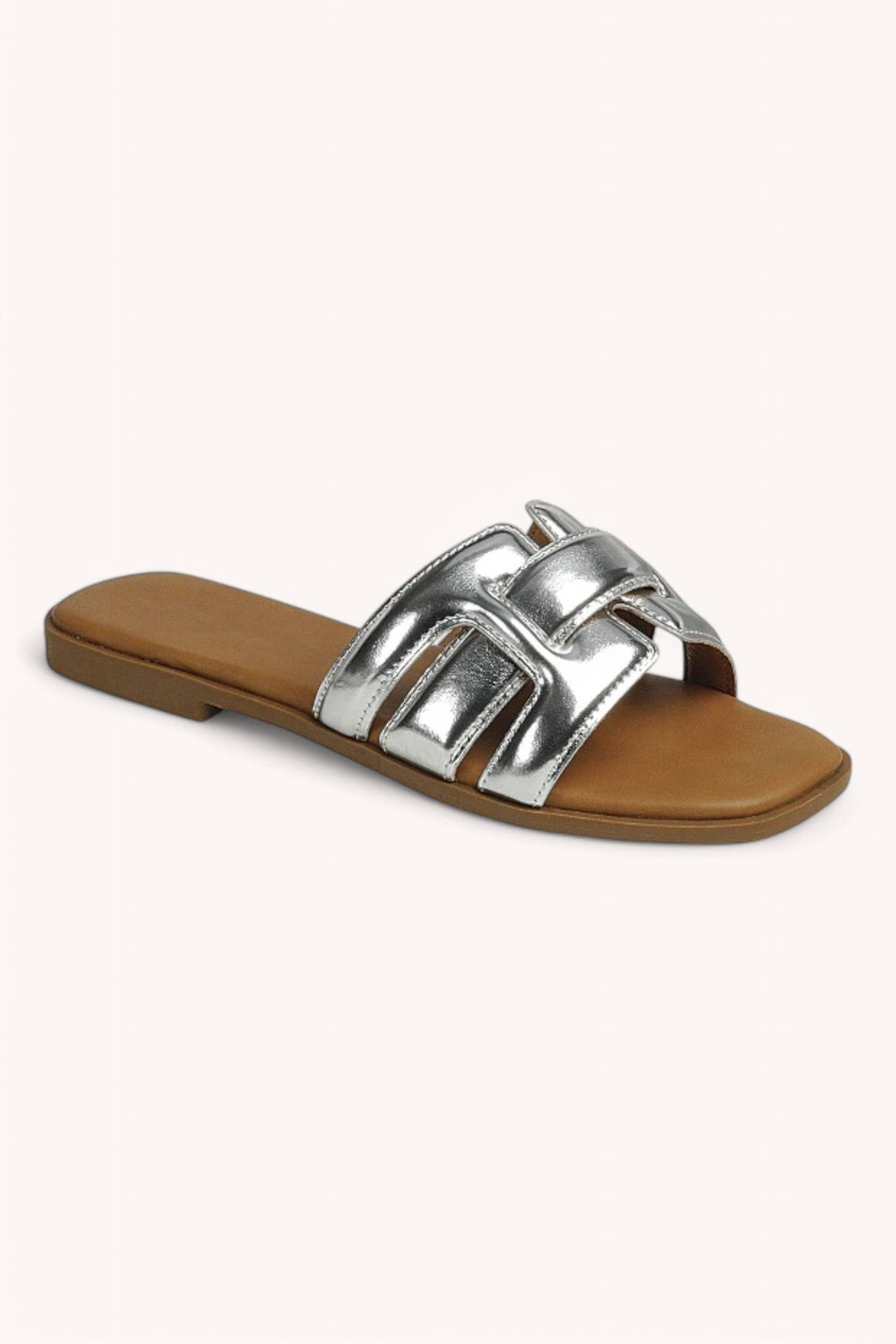 PADDED WOVEN STRAP SLIP ON SANDALS