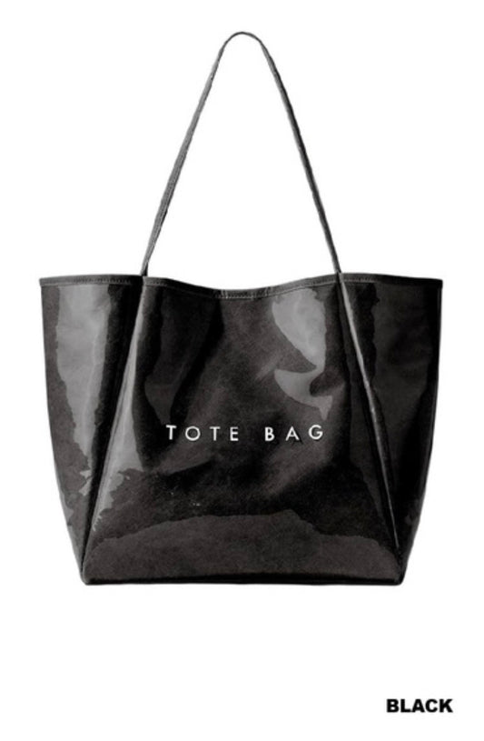 PVC Kraft Weekender Tote Bag-Black