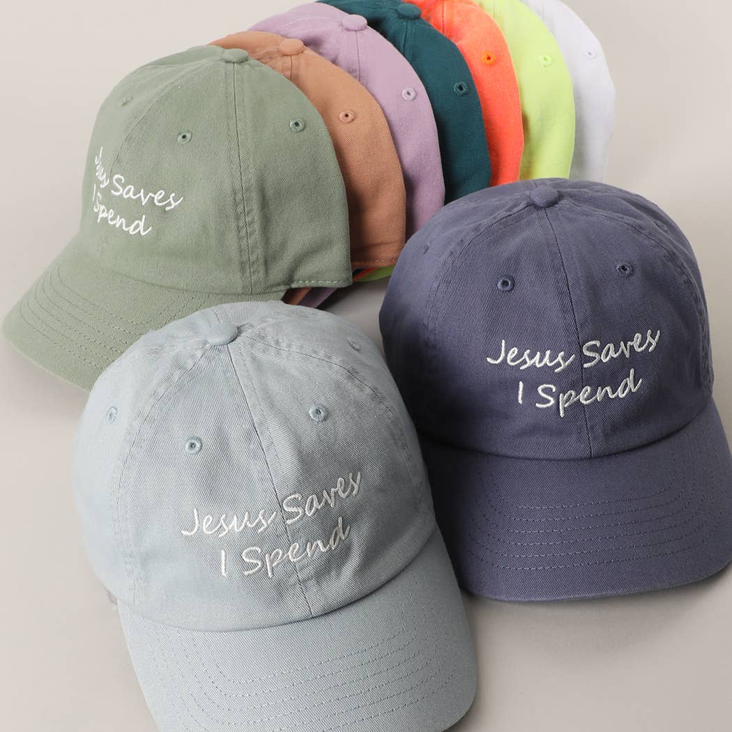 Jesus Saves I Spend Embroidery Baseball Cap