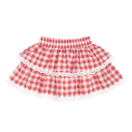 Red Gingham Skort - Kids Clothing - Spring Summer