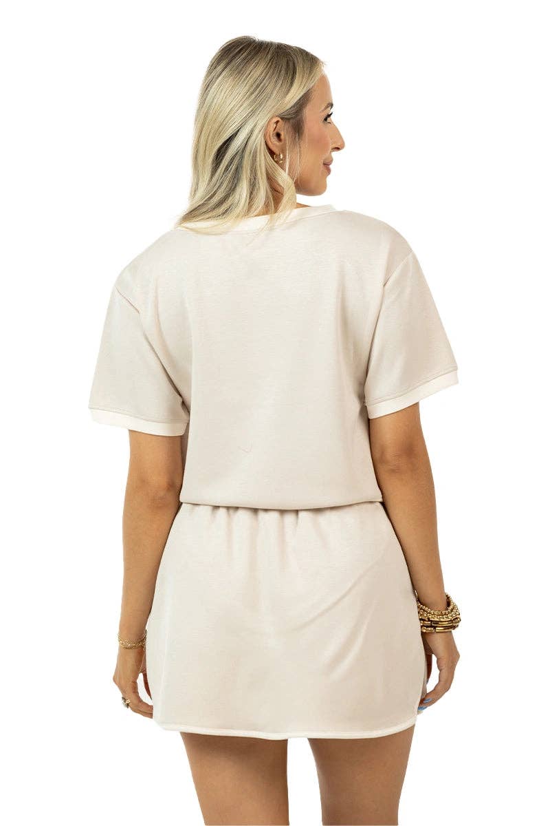 Contrast Top and Skirt Set