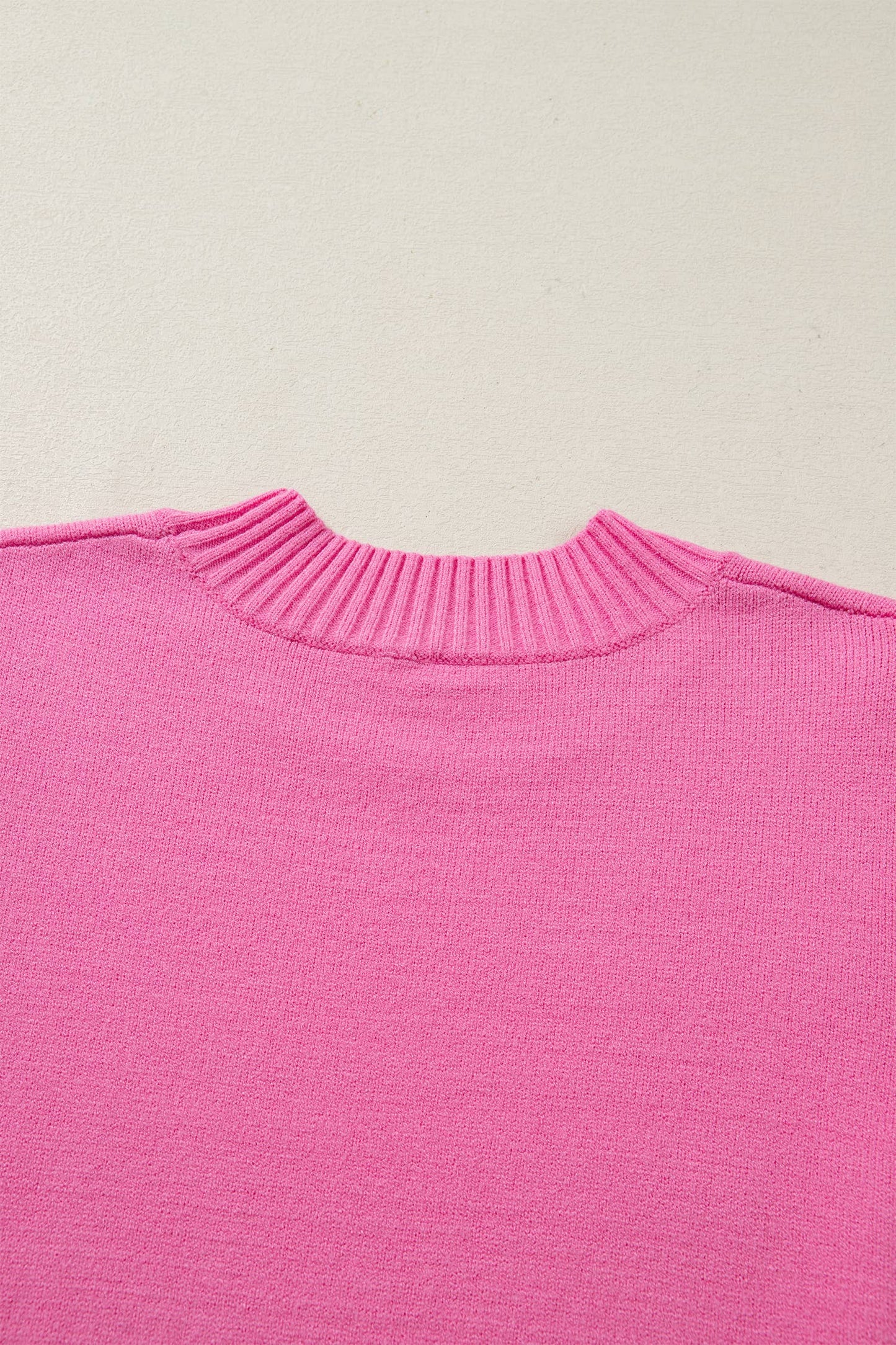 Ribbed Trim Round Neck Ruffle Short Sleeve Sweater | S-4X