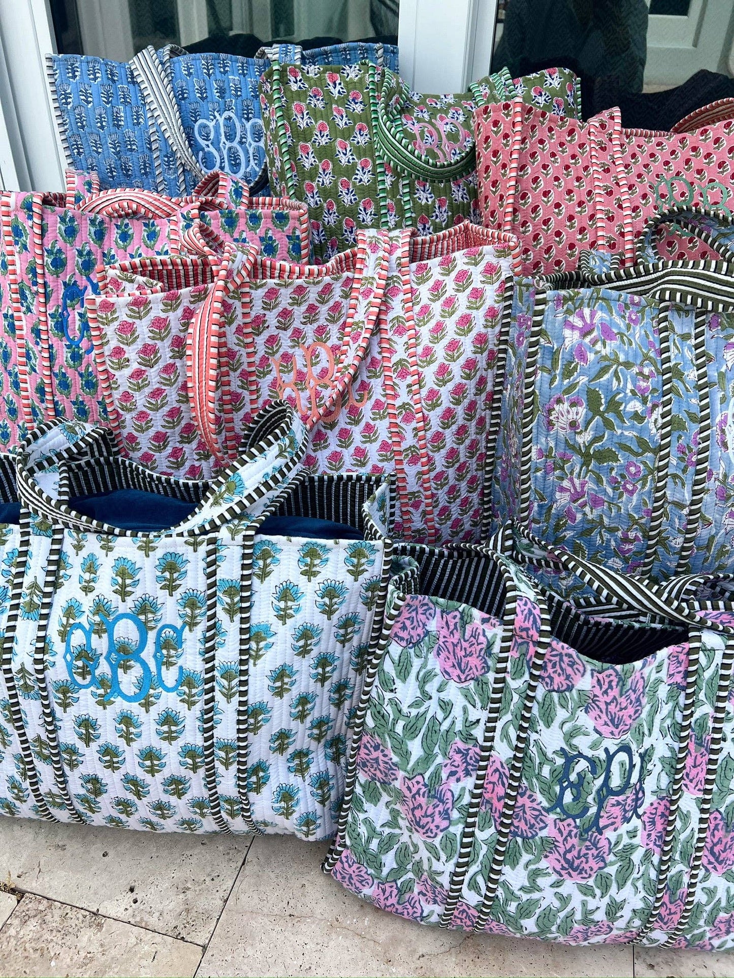 Quilted Block Tote Bag