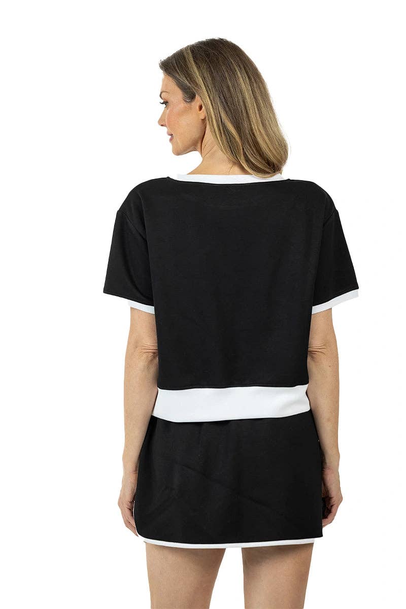 Black and White Matching Skirt and Top Set
