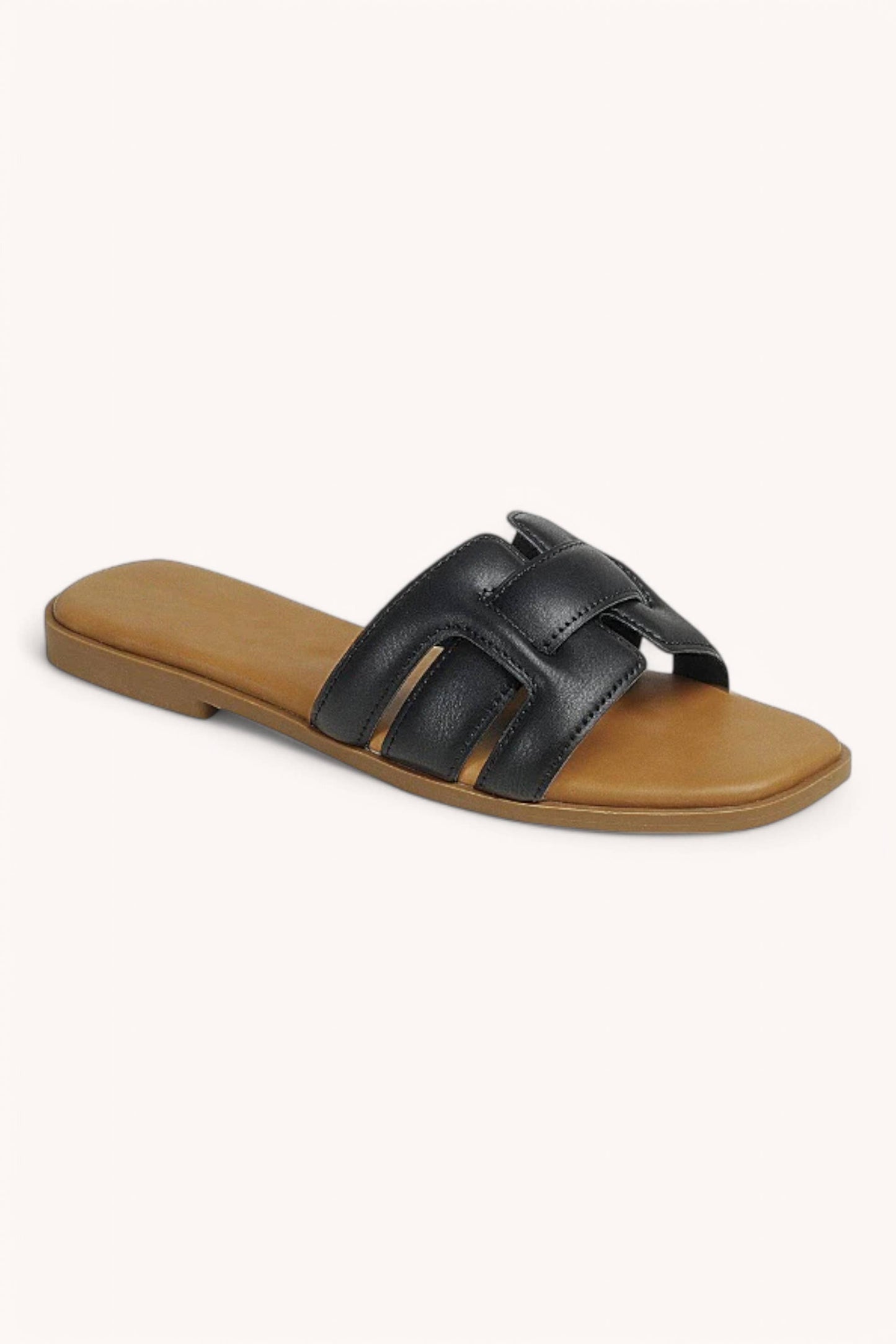 PADDED WOVEN STRAP SLIP ON SANDALS