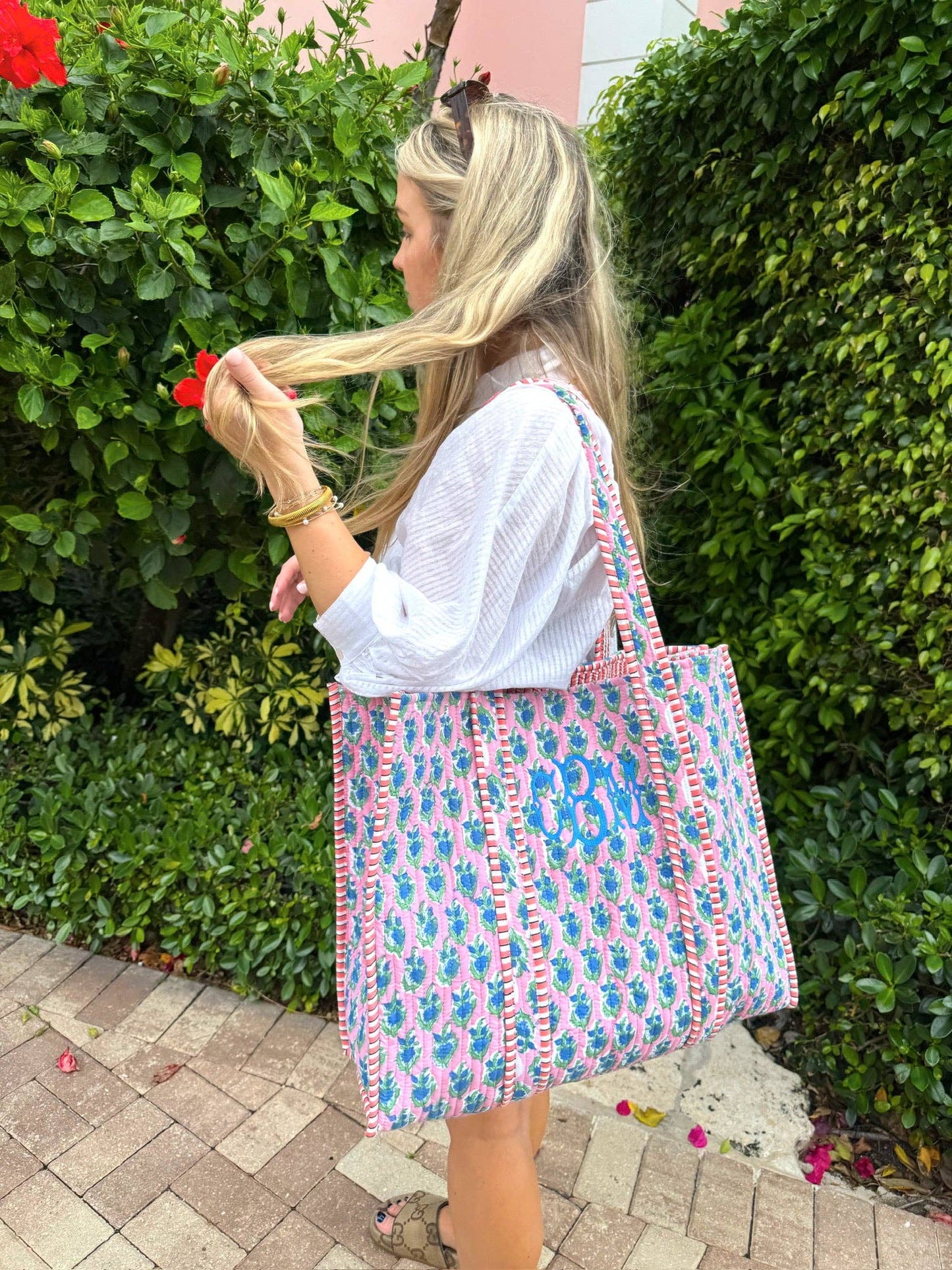 Quilted Block Tote Bag