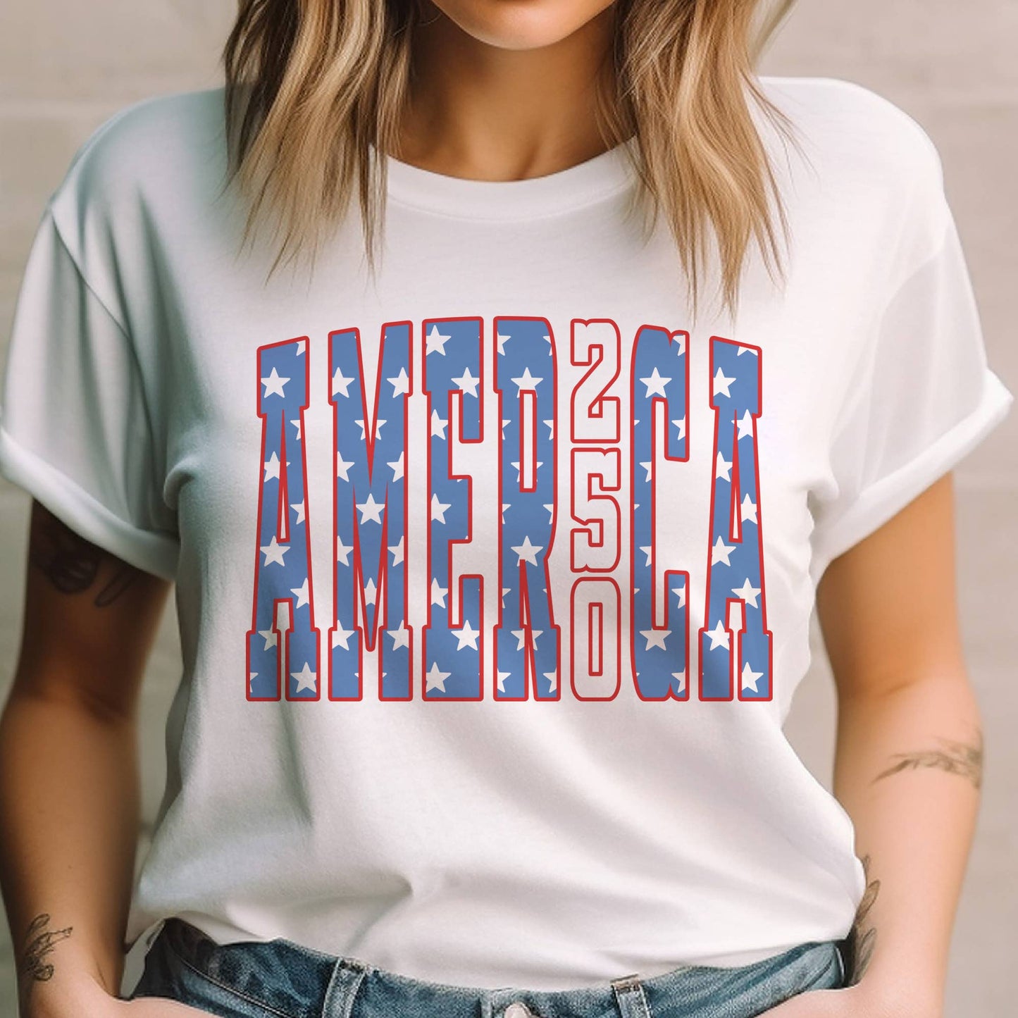 USA America 250 Years 4th of July Flag Patriotic Graphic Tee