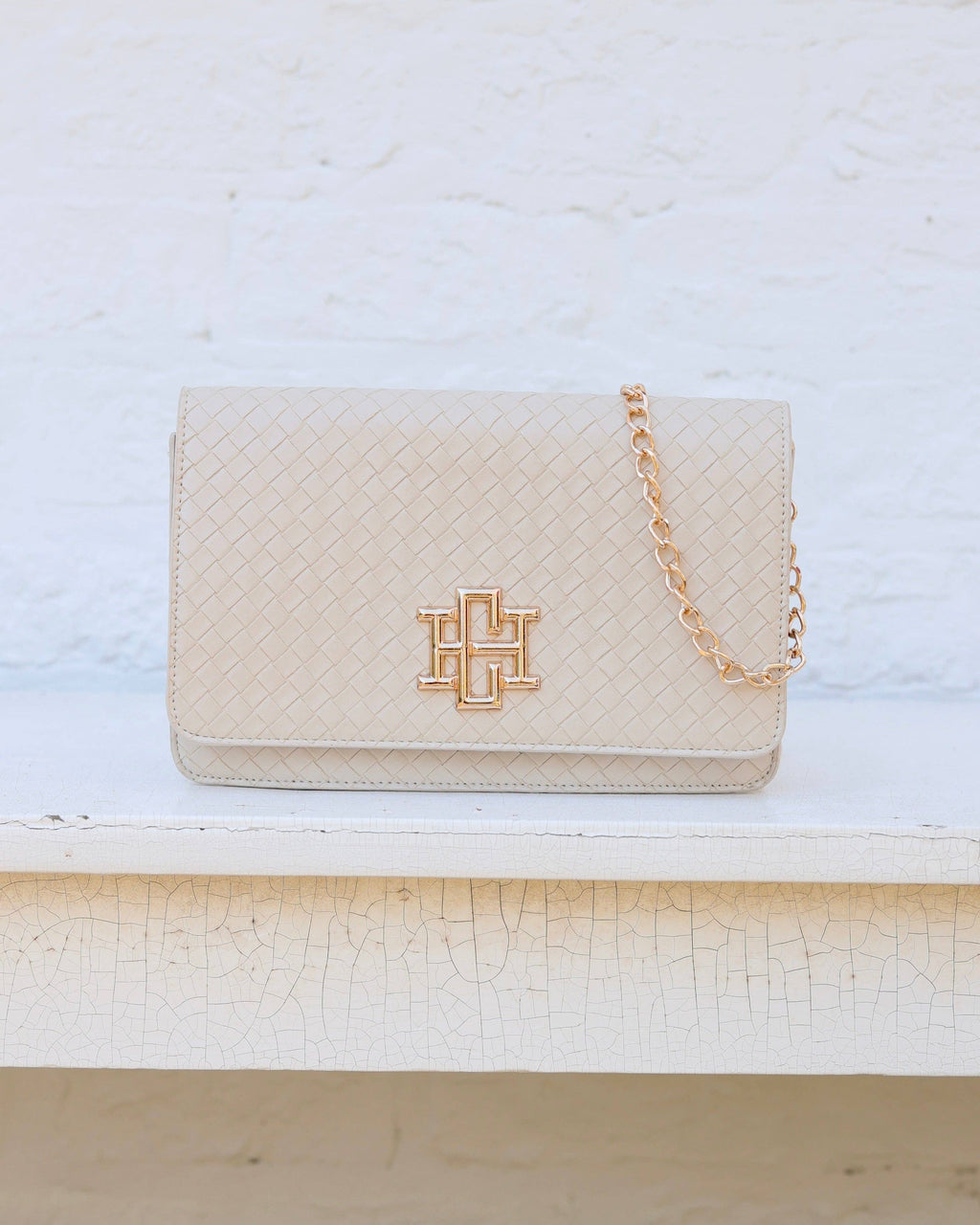 Bryn Clutch/Crossbody Woven Almond