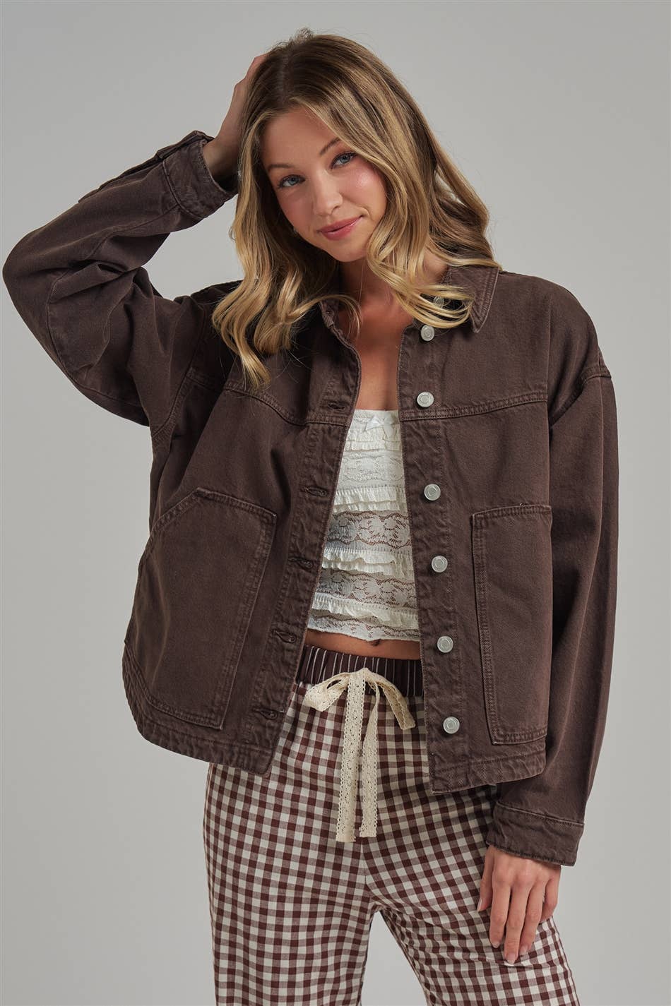 WASH FALL JACKET BIG FRONT PATCH POCKETS