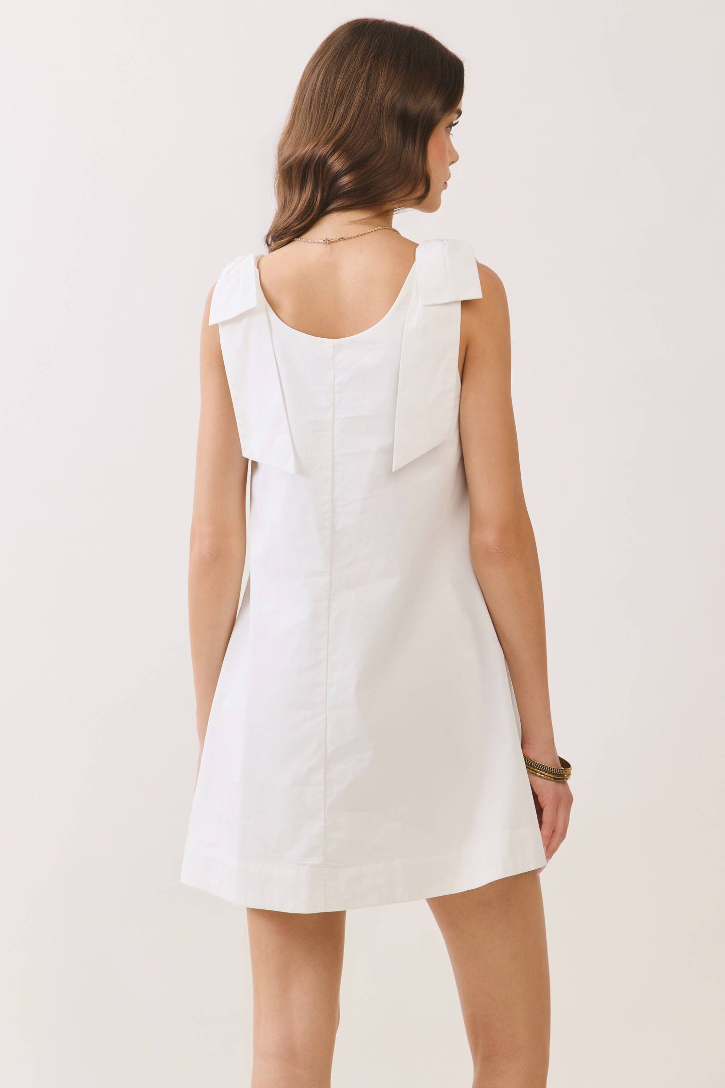 Statement Bow Shoulder Straps Mini Dress