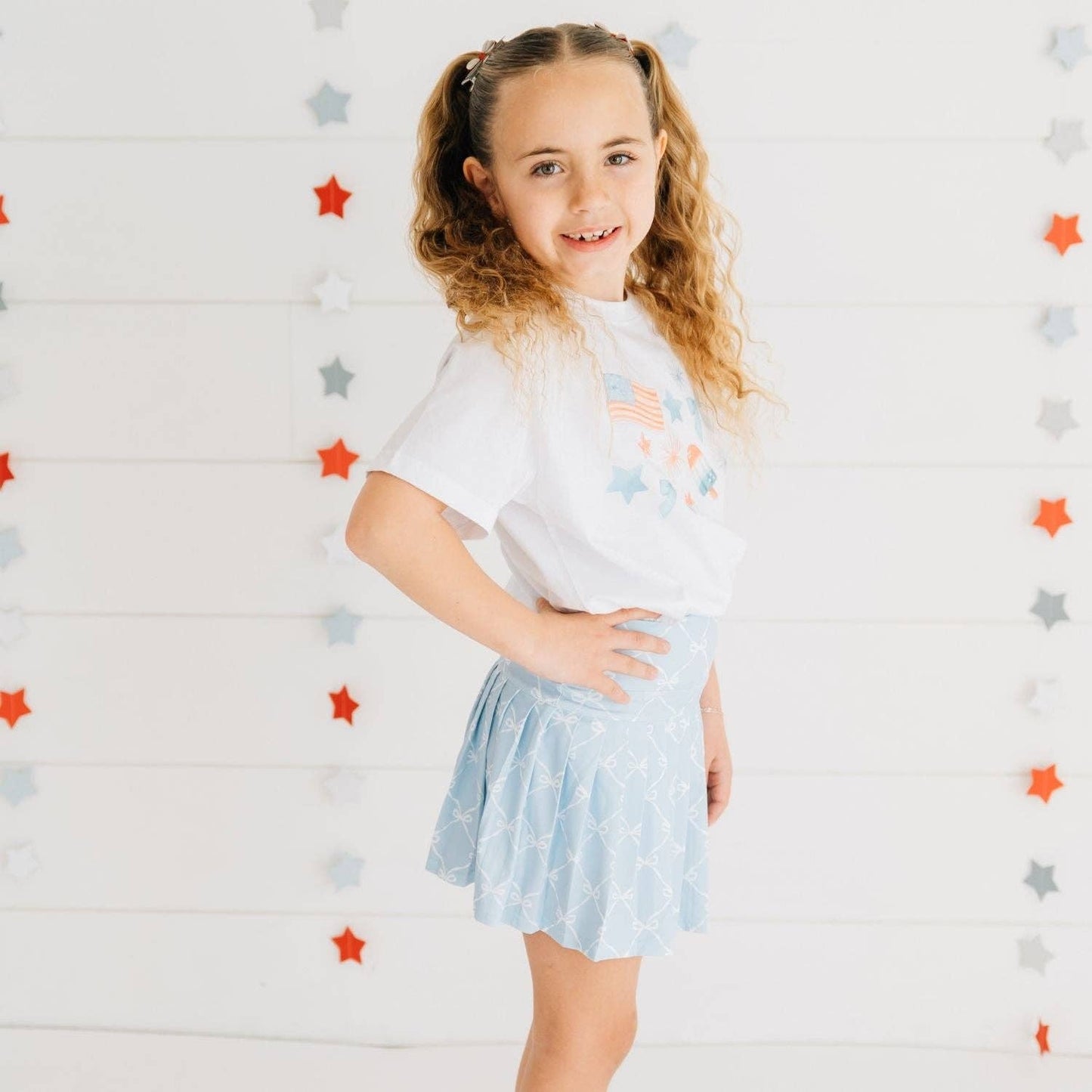 Patriotic Watercolor Short Sleeve T-Shirt - Fourth of July